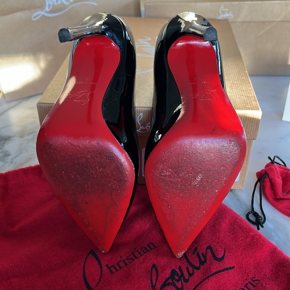 CHRISTIAN LOUBOUTIN Pigalle 120 patent calf black with box, dust bag, heel tips - Picture 4 of 9